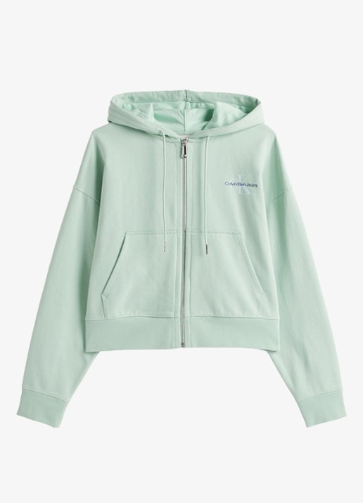 Calvin Klein Hoodie met logo - voorkant mint