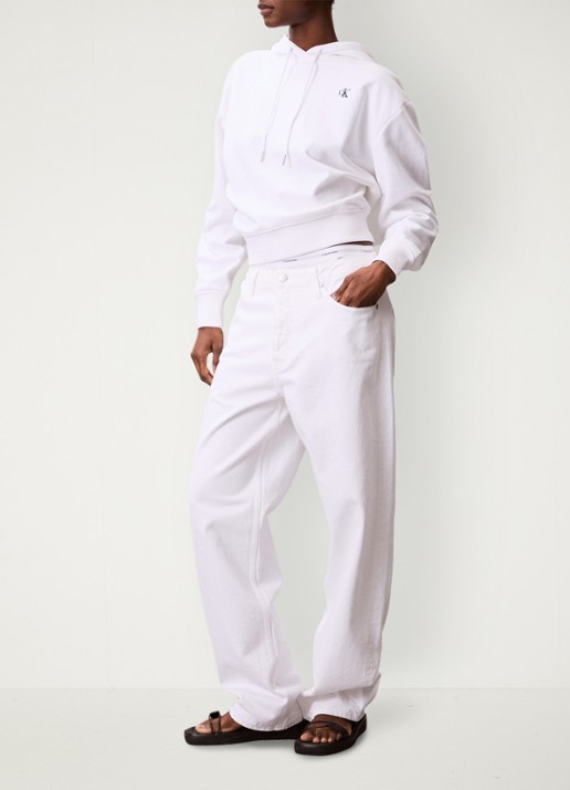 Calvin Klein Hoodie met logo - voorkant 7 wit