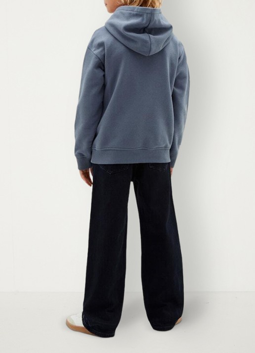 Calvin Klein Hoodie met logo - achterkant blauwgrijs