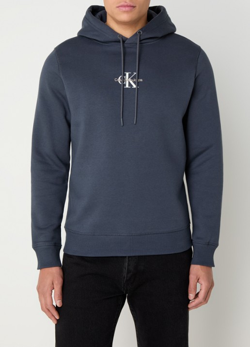 Calvin Klein Hoodie met logoborduring - detail 8 indigo