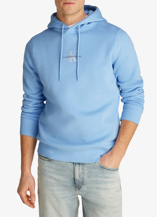 Calvin Klein Hoodie met logoborduring - detail 2 blauw