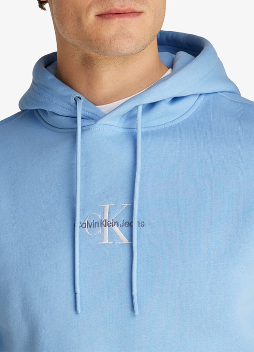Calvin Klein Hoodie met logoborduring - detail 3 blauw