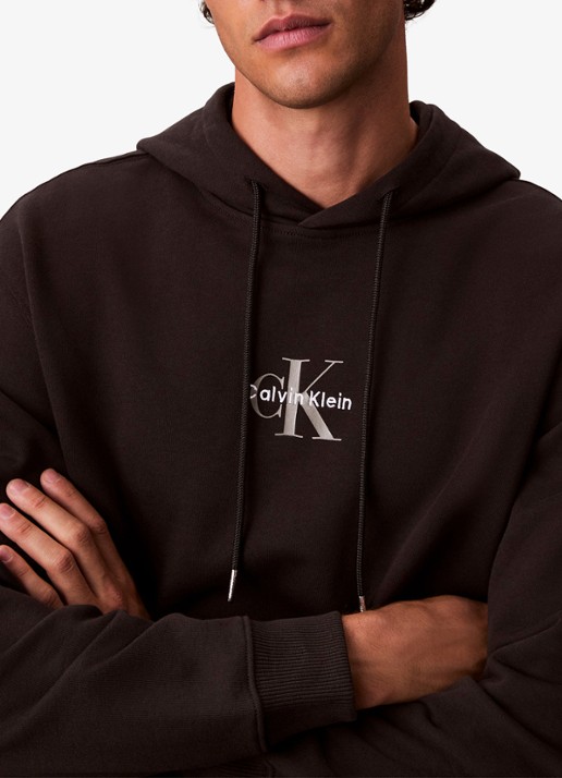 Calvin Klein Hoodie met logoborduring - detail 5 zwart