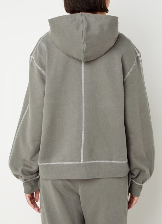 Calvin Klein Hoodie met logoborduring - achterkant donkergrijs