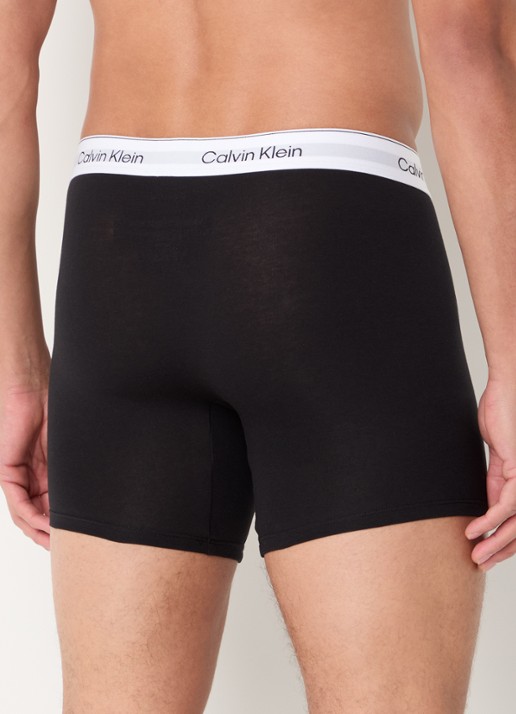 Calvin Klein Icon boxershorts met logoband in 3-pack - achterkant grijsmele