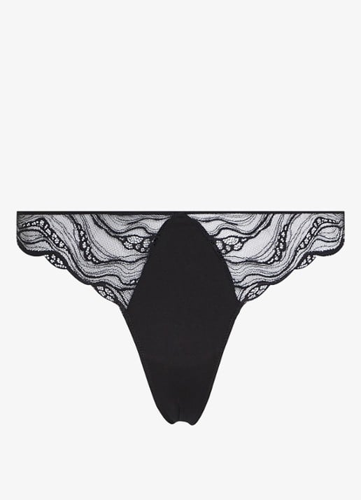 Calvin Klein Instinct string van kant - voorkant 8 zwart