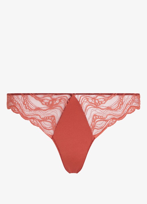 Calvin Klein Instinct string van kant - voorkant 4 steenrood