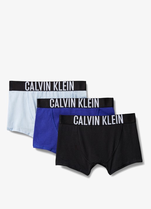 Calvin Klein Intense power boxer met logoband in 3-pack - achterkant lichtblauw