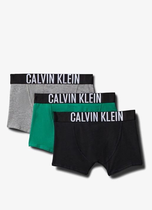 Calvin Klein Intense power boxer met logoband in 3-pack - achterkant 2 middengrijs
