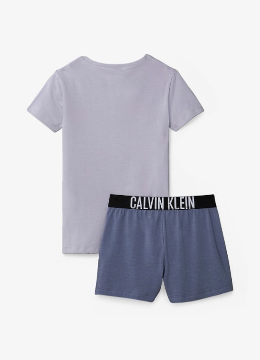 Calvin Klein Intense Power pyjamaset met logo - achterkant 2 grijs