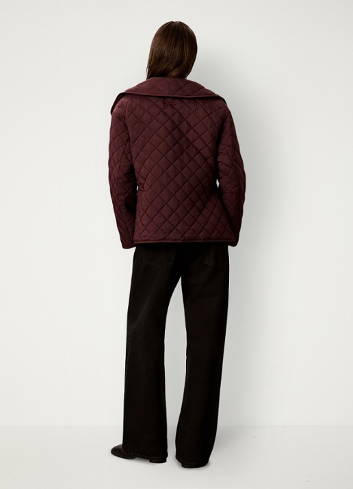 Calvin Klein Jack met quilt patroon en paspelzakken - achterkant bordeauxrood