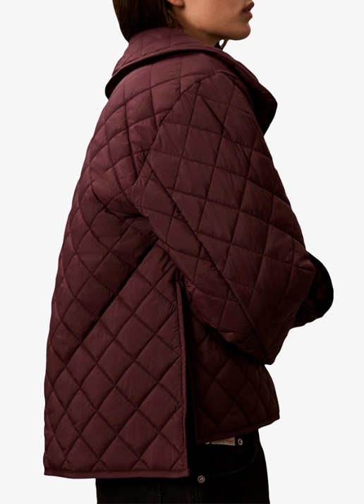 Calvin Klein Jack met quilt patroon en paspelzakken - detail 6 bordeauxrood