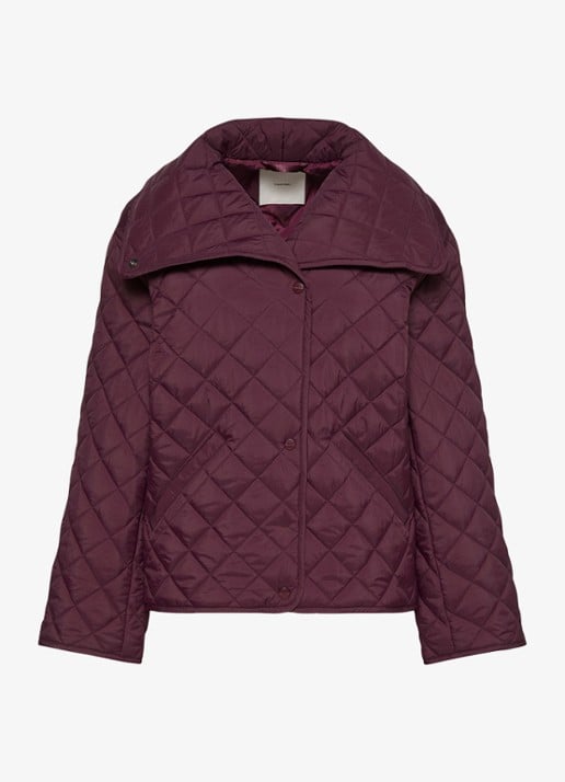 Calvin Klein Jack met quilt patroon en paspelzakken - voorkant 2 bordeauxrood