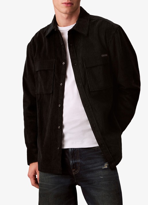 Calvin Klein Jack van corduroy met klepzakken - detail 2 zwart