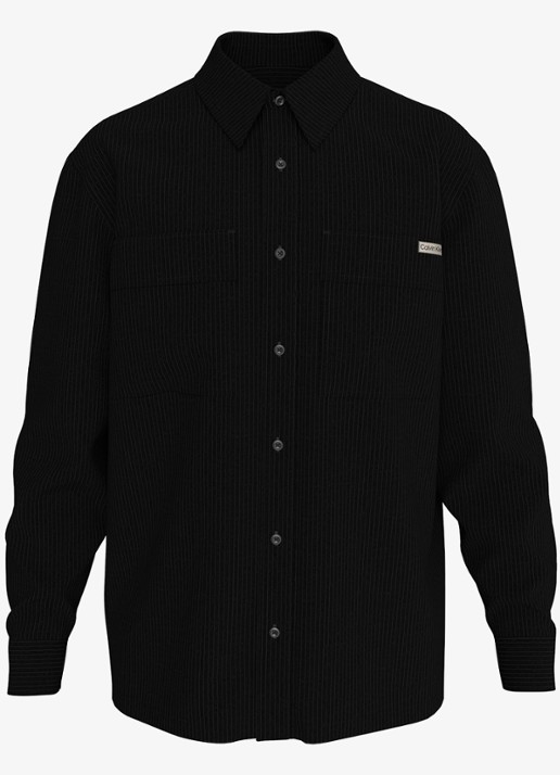 Calvin Klein Jack van corduroy met klepzakken - voorkant 6 zwart