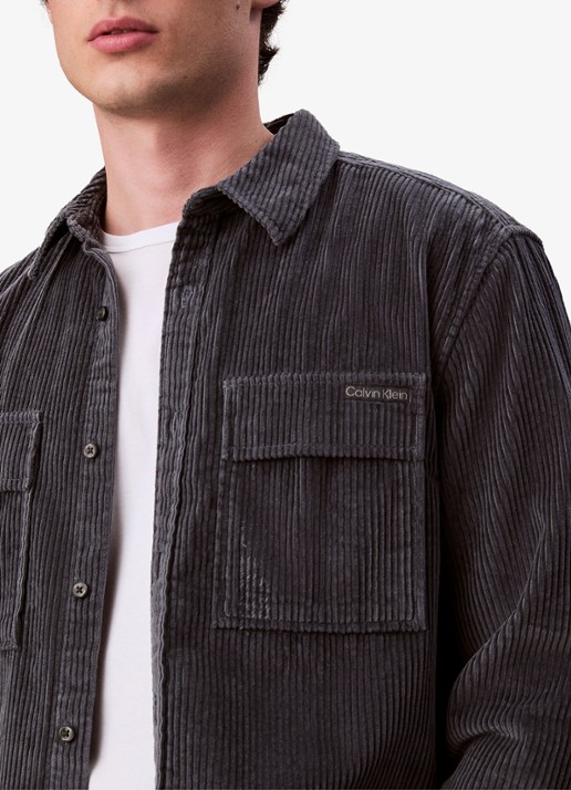Calvin Klein Jack van corduroy met klepzakken - detail 4 donkerblauw