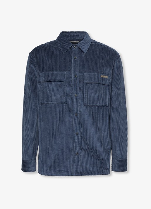 Calvin Klein Jack van corduroy met klepzakken - voorkant donkerblauw