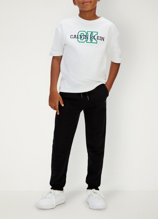 Calvin Klein Joggingbroek met logo - voorkant 2 zwart