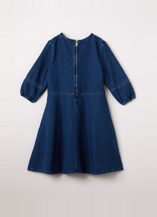 Calvin Klein Jurk van denim - voorkant 2 indigo