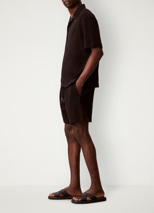 Calvin Klein Korte broek met wafelstructuur - detail 4 zwart