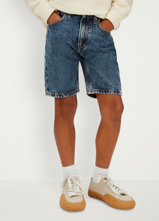 Calvin Klein Korte broek van denim met medium wassing - detail indigo