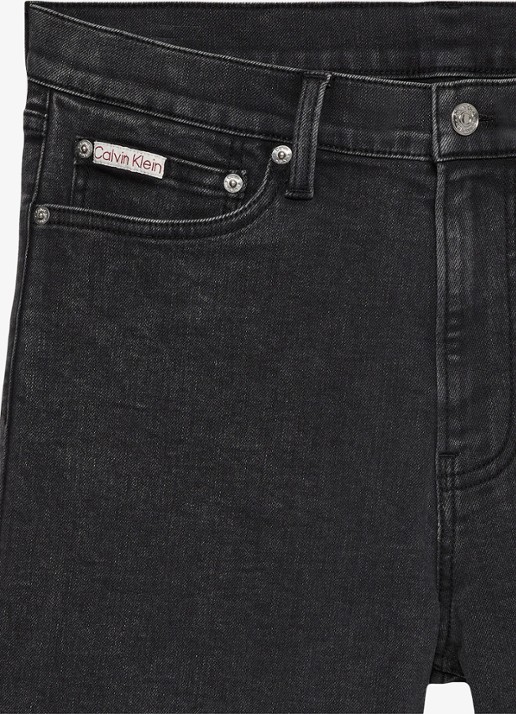 Calvin Klein Korte broek van denim - detail 3 zwart