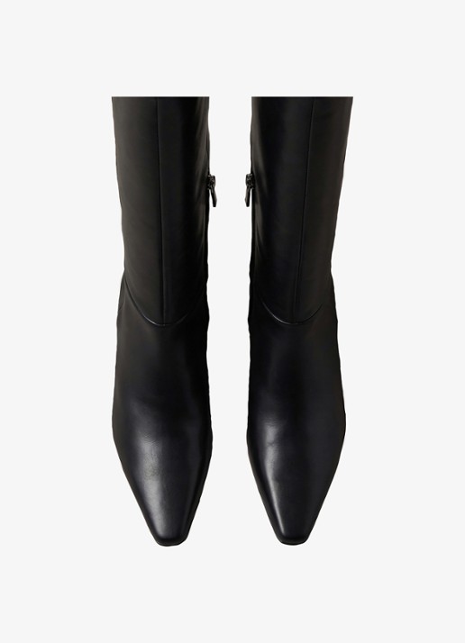 Calvin Klein Laars van leer - detail 5 diepzwart