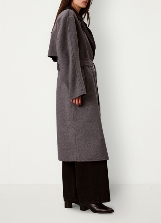 Calvin Klein Lange trenchcoat van wolmix - detail 6 grijs