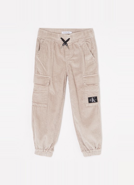 Calvin Klein Loose fit cargobroek van corduroy met logo