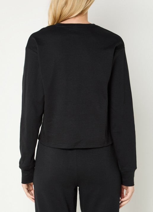 Calvin Klein Lounge sweater met logoborduring - achterkant 4 zwart