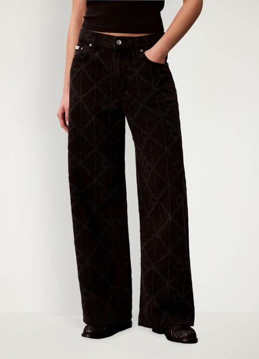 Calvin Klein Low waist wide fit jeans met logoprint