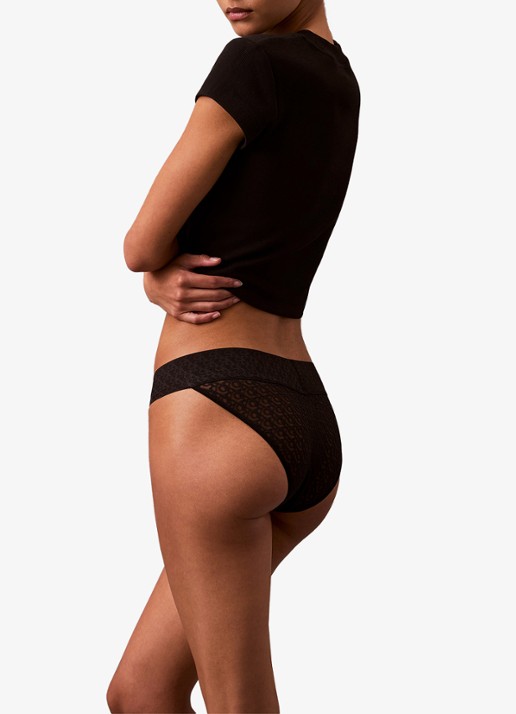 Calvin Klein Low waisted hipster met details van kant - detail 5 zwart