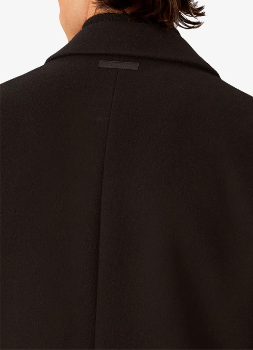Calvin Klein Mantel in wolblend met steekzakken - detail 4 zwart