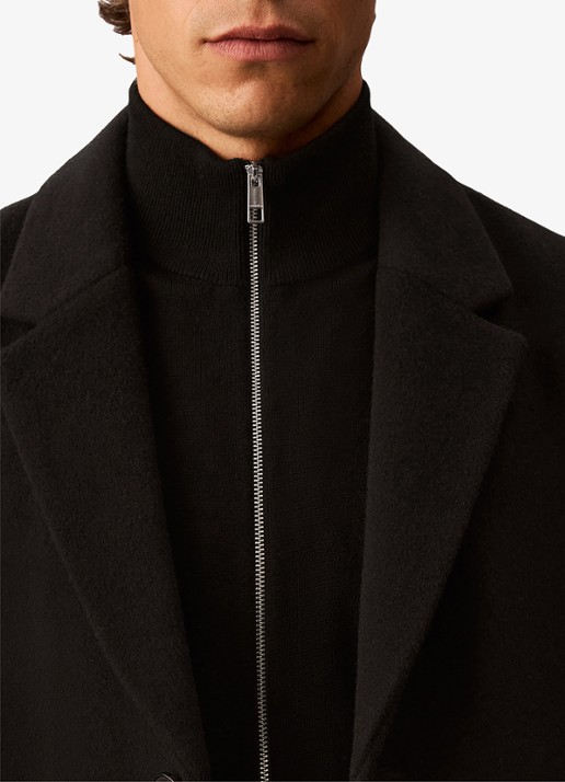 Calvin Klein Mantel in wolblend met steekzakken - detail 6 zwart