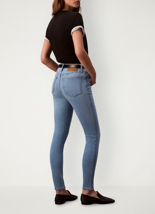 Calvin Klein Mid waist skinny jeans met lichte wassing - achterkant 6 indigo