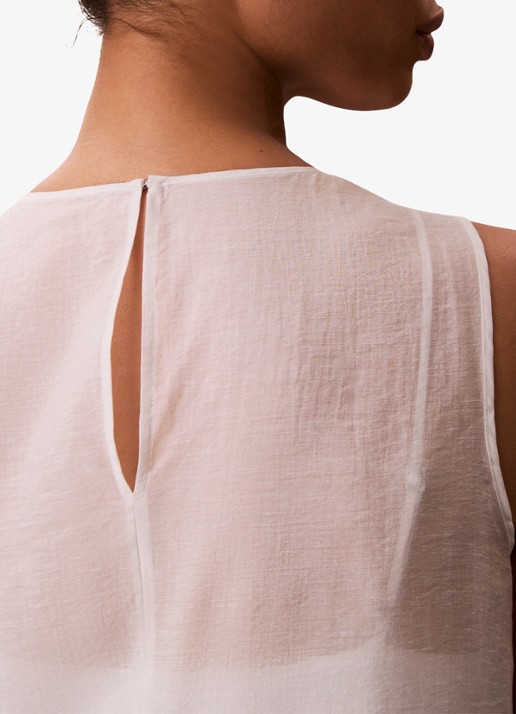Calvin Klein Midi jurk met ronde hals - detail 3 oudroze