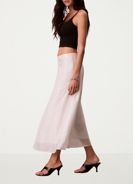 Calvin Klein Midi rok met blinde ritssluiting - detail 5 oudroze