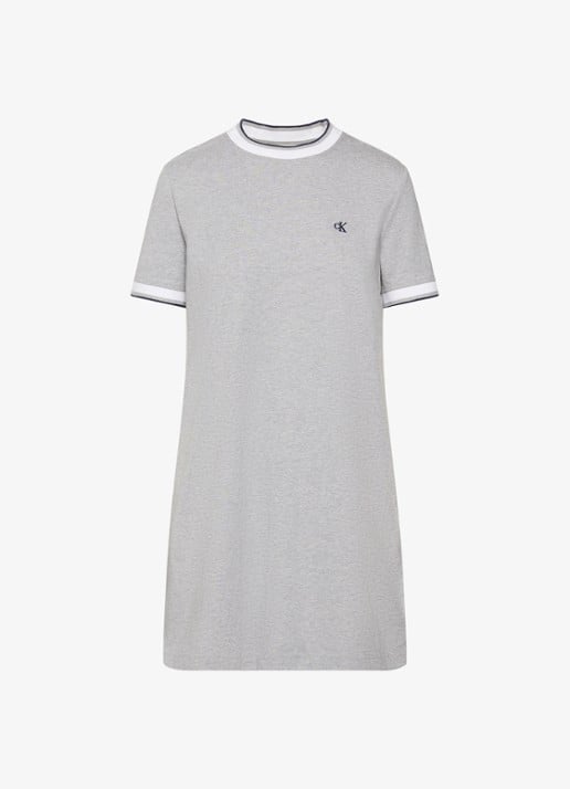 Calvin Klein Mini jurk met logo - voorkant 5 grijs