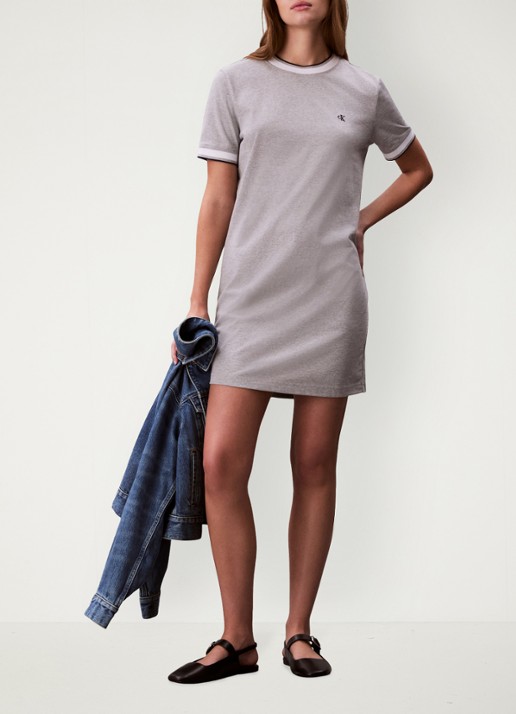Calvin Klein Mini jurk met logo - voorkant 6 grijs