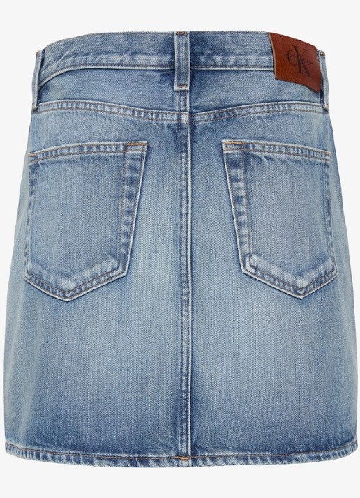 Calvin Klein Mini rok met medium wassing - achterkant 3 denim