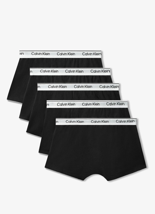 Calvin Klein Modern boxer met logoband in 5-pack - achterkant 3 zwart