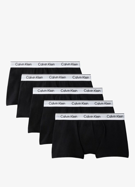 Calvin Klein Modern boxer met logoband in 5-pack - detail zwart