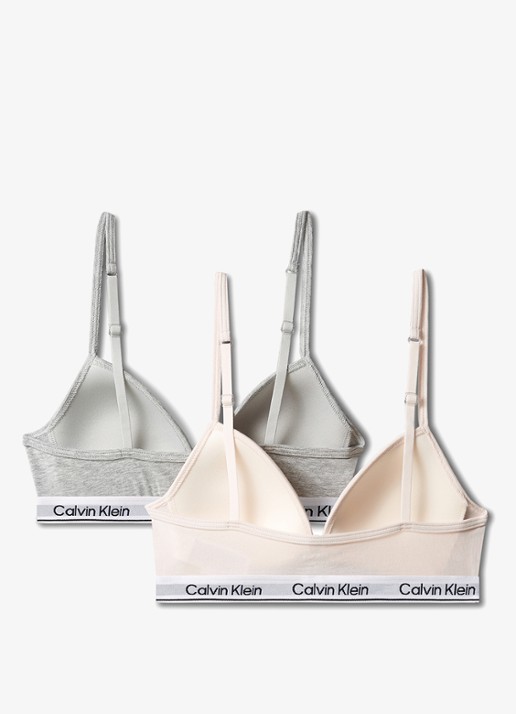 Calvin Klein Modern bralette in 2-pack - voorkant 2 grijsmele
