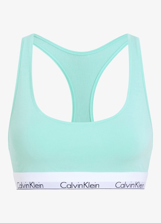 Calvin Klein Modern bralette met logoband - voorkant beau blue  / blauw