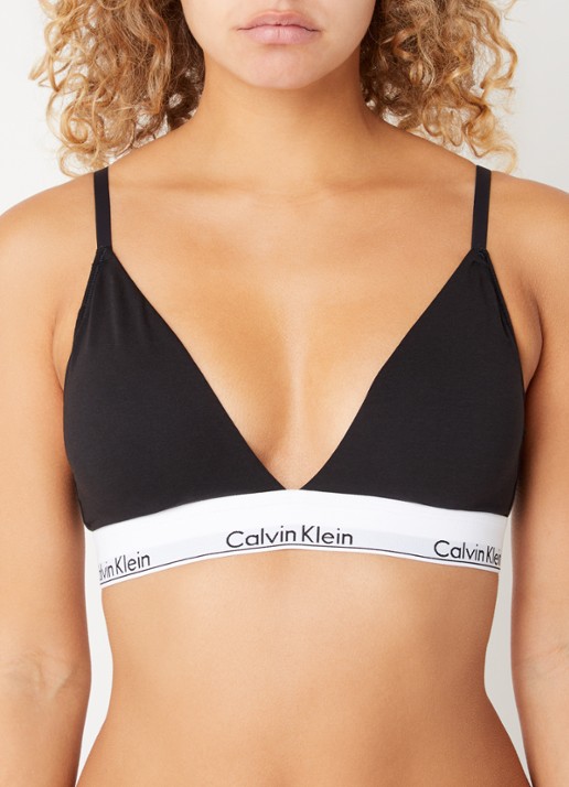 Calvin Klein Modern bralette met uitneembare vulling en logoband - detail 4 black / zwart