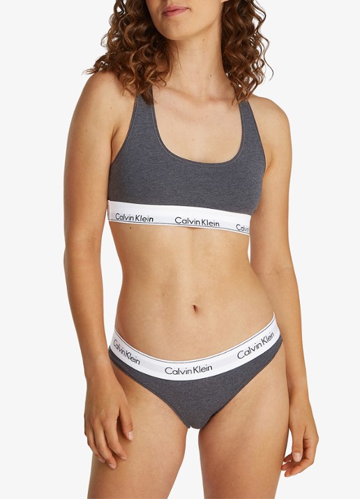 Calvin Klein Modern hipster met logoband - voorkant 8 charcoal grey heather/ashford grey / grijs