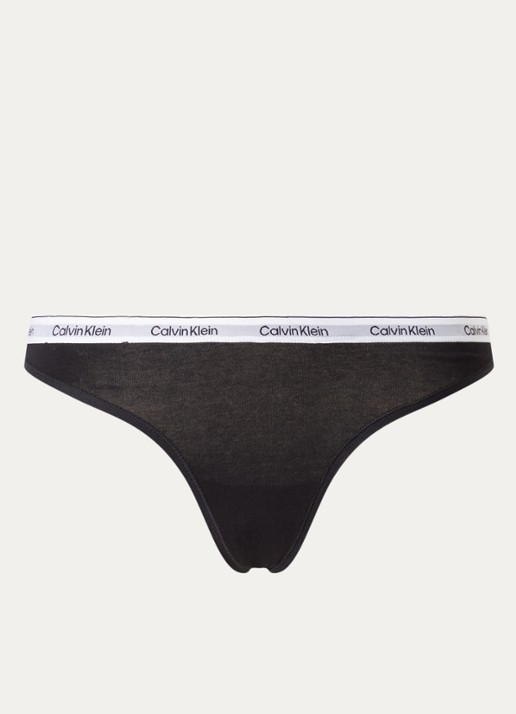 Calvin Klein Modern string met logoband - voorkant 2 black  / zwart