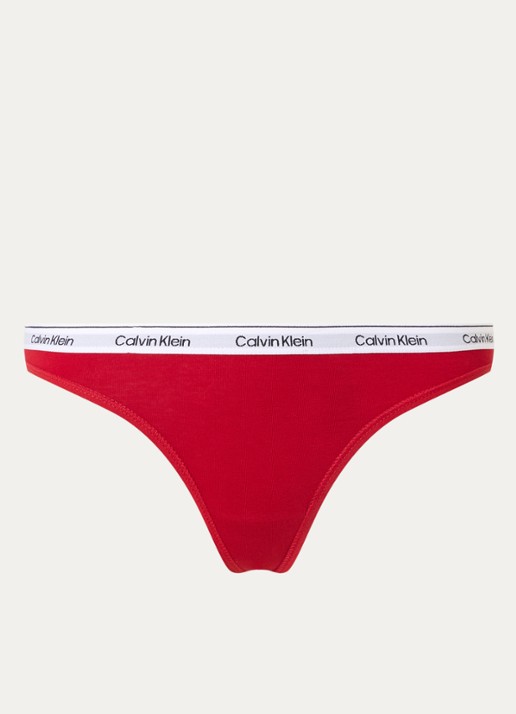 Calvin Klein Modern string met logoband - voorkant 2 juneberry  / rood