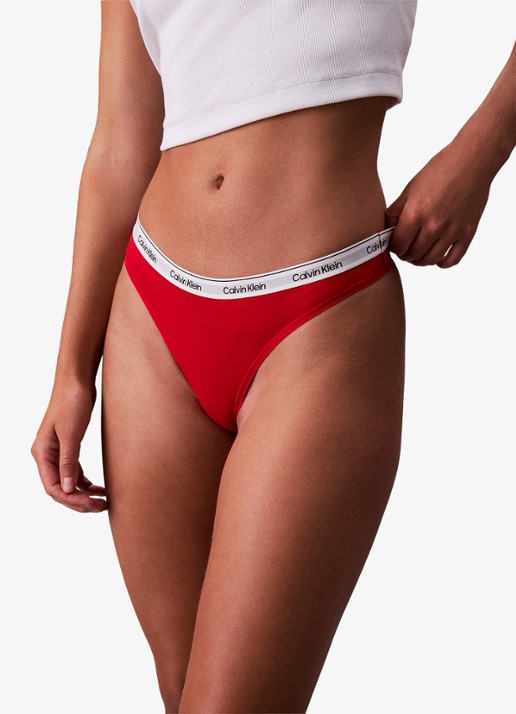 Calvin Klein Modern string met logoband - detail 3 adrenaline rush-vmt / rood