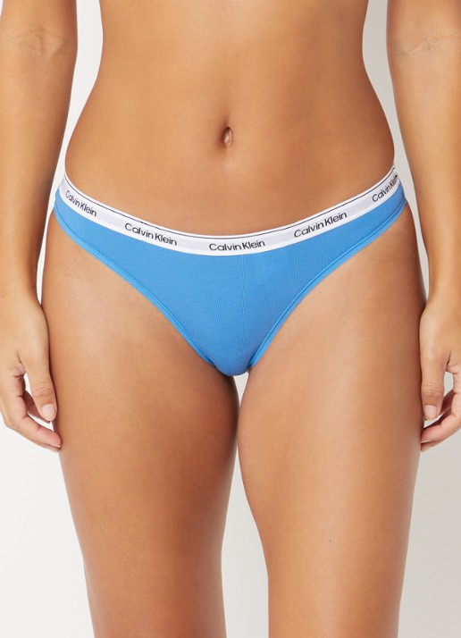 Calvin Klein Modern string met logoband - voorkant 2 poseidon blue / blauw